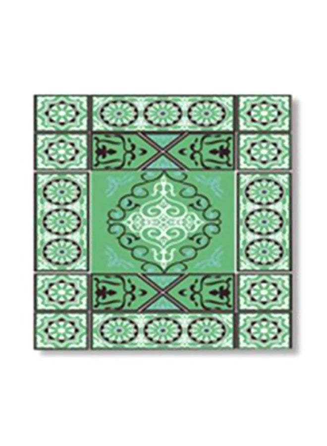 ستيكر فني لتزيين الحائط مع إطار أخضر/أسود/أبيض 24x24سم