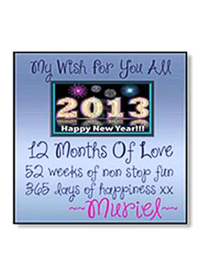 Decorative Wall Painting With Frame Blue/Black/Pink 20x20cm