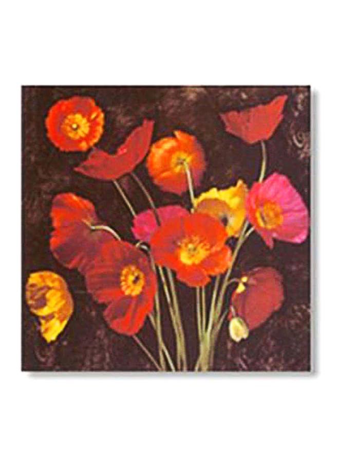 فوتو بلوك لوحة جدارية لتزيين الحائط مع إطار أحمر/وردي/بني 24x24سم