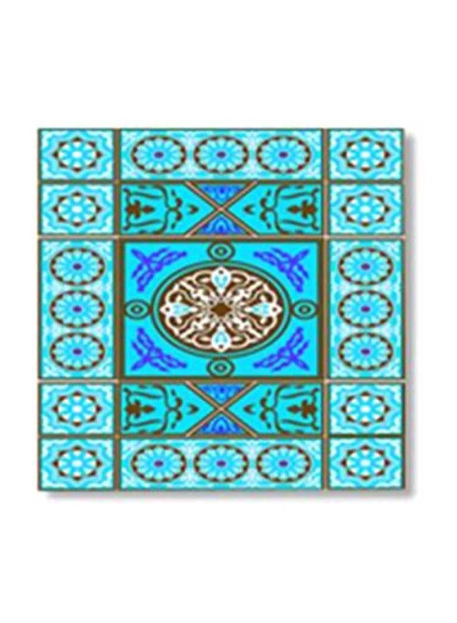 Decorative Wall Art With Frame Blue/White/Brown 15x15cm