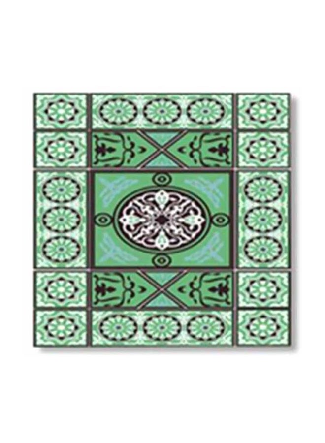 ستيكر فني لتزيين الحائط مع إطار أخضر / أبيض / أسود 30x30سم