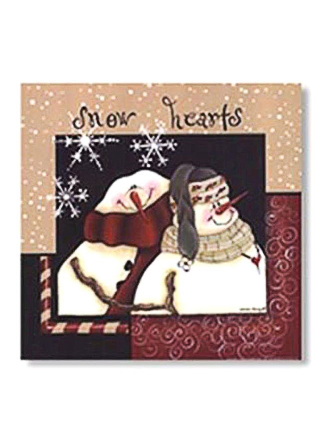 لوحة جدارية لتزيين الحائط مع إطار أزرق/أحمر/بيج 15x15سم