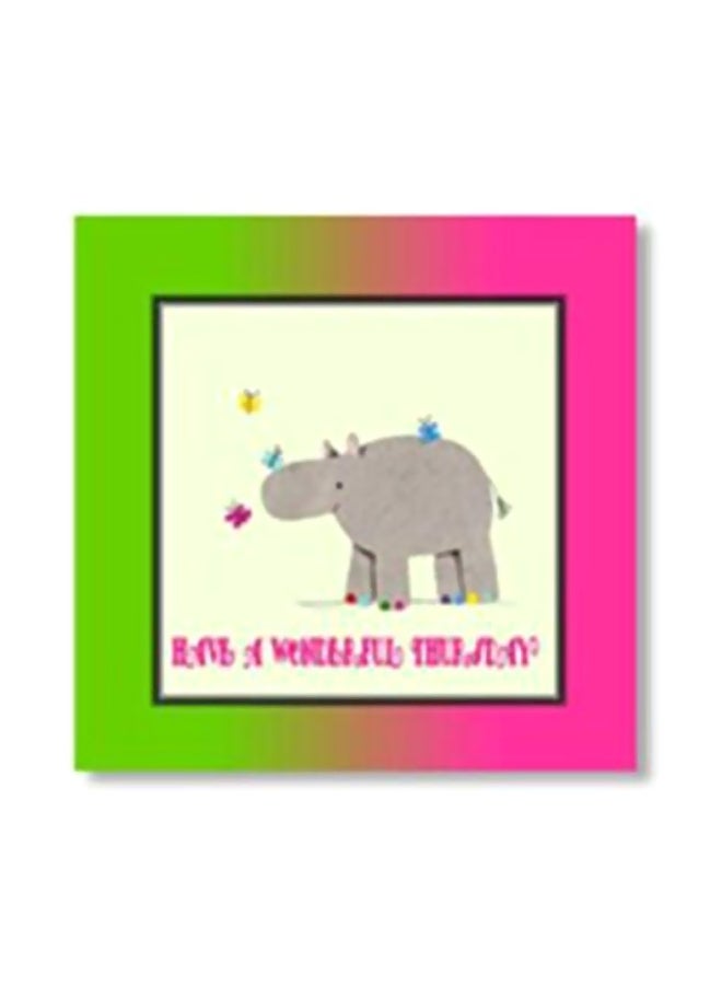 Decorative Wall Painting With Frame White/Pink/Green 24x24cm