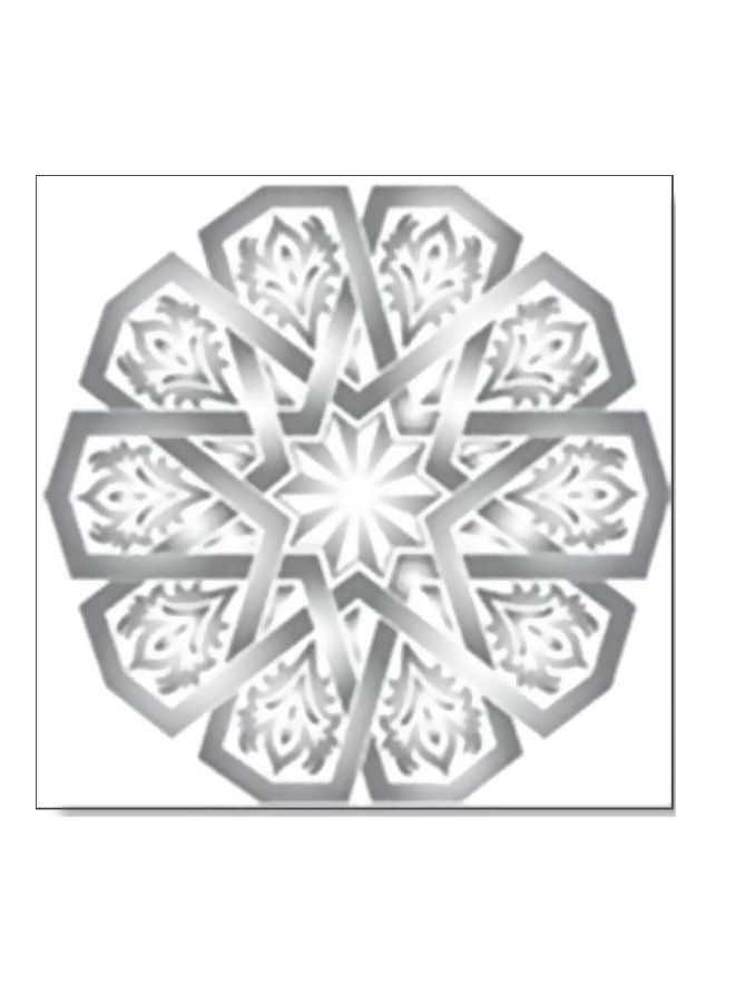 ستيكر فني لتزيين الحائط مع إطار رمادي / أبيض 24x24سم