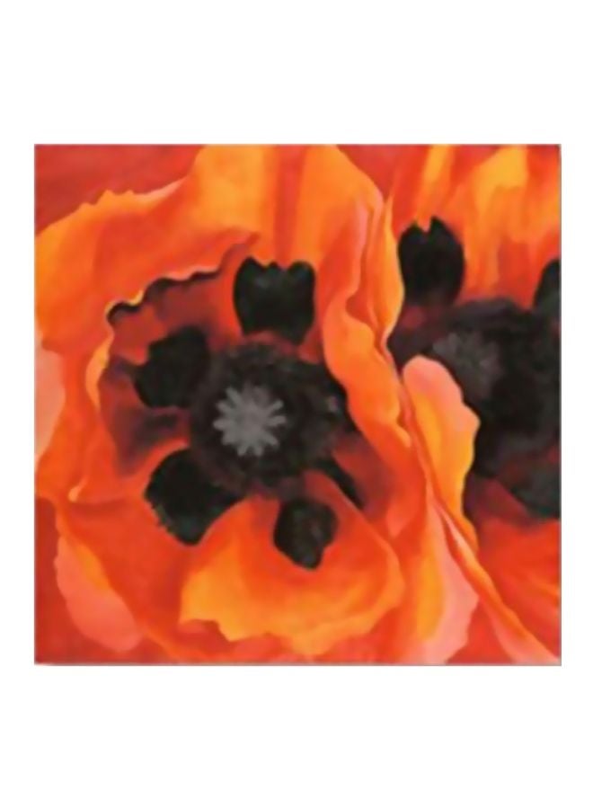 لوحة جدارية لتزيين الحائط مع إطار برتقالي/أسود 24x24سم