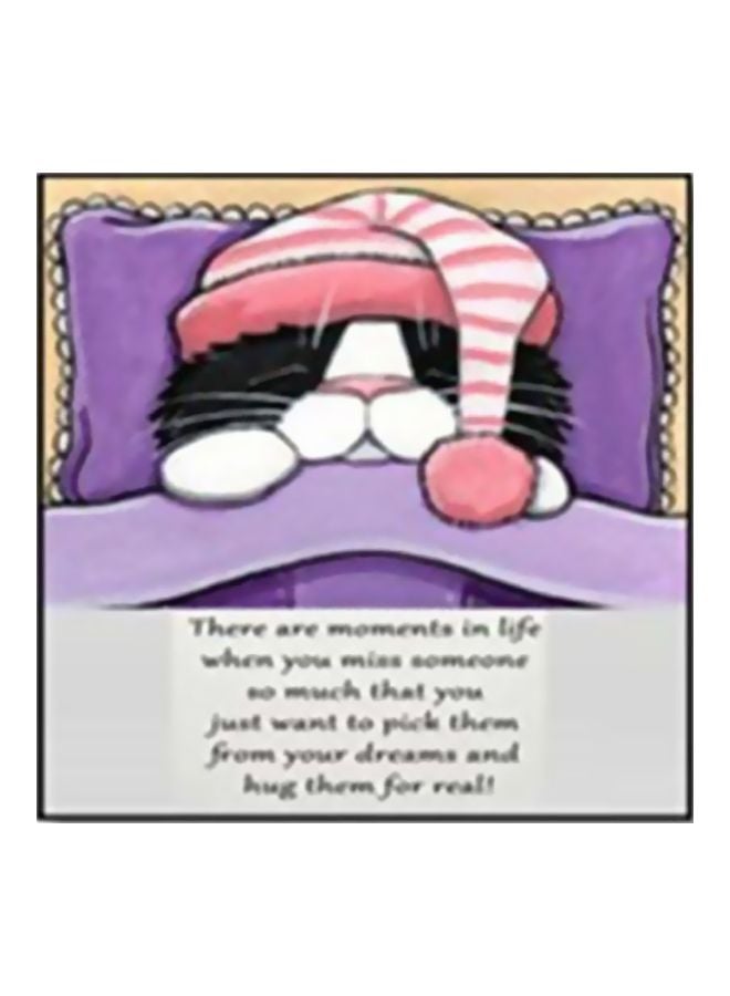 فوتو بلوك لوحة جدارية لتزيين الحائط مع إطار أرجواني/وردي/أسود 15x15سم