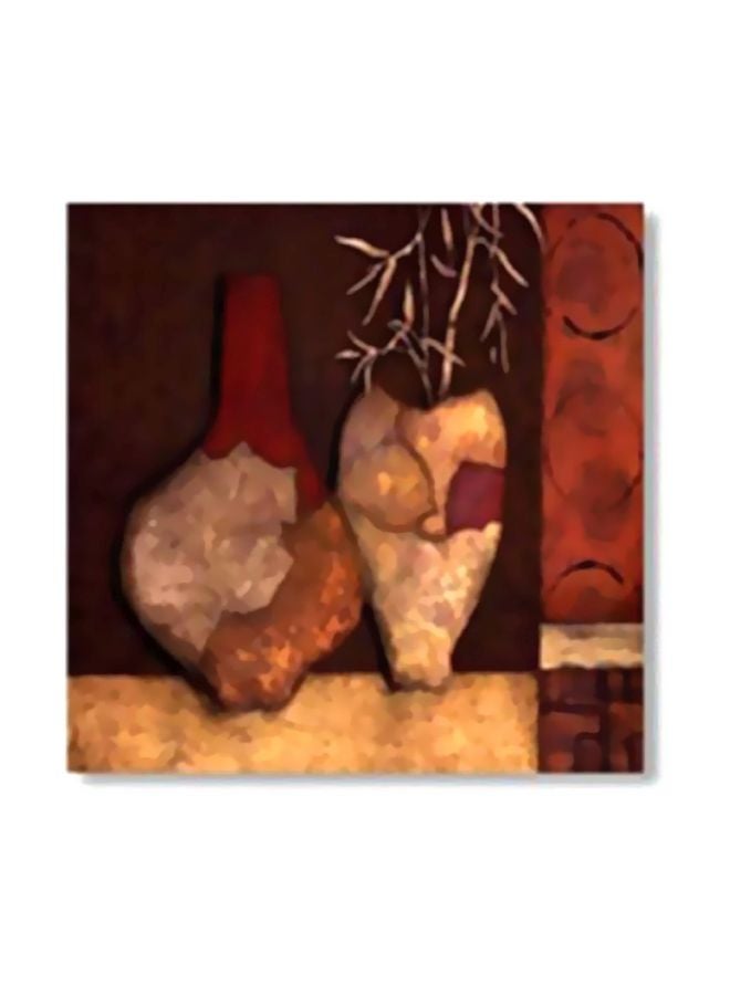 فوتو بلوك لوحة جدارية لتزيين الحائط مع إطار بني/أحمر 20x20سم