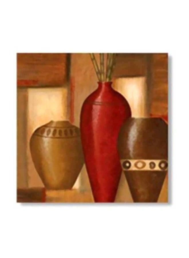 فوتو بلوك ستيكر فني لتزيين الحائط مع إطار بني/أحمر 34x34سم