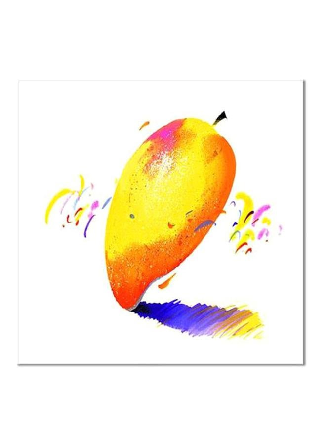 Decorative Wall Painting With Frame Yellow/Orange/Blue 24x24cm