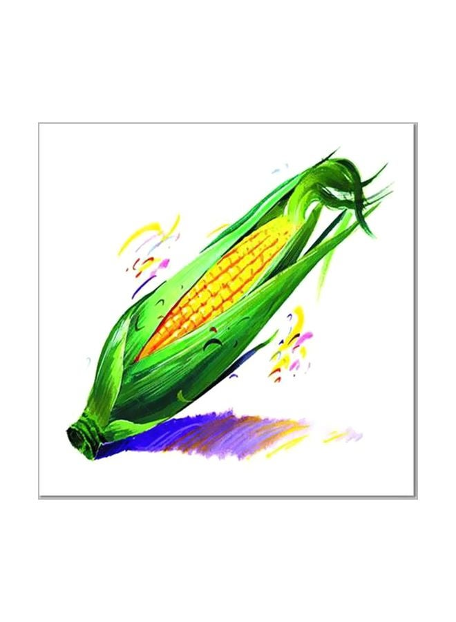 لوحة جدارية لتزيين الحائط مع إطار أصفر/أحضر/بنفسجي 30x30سم