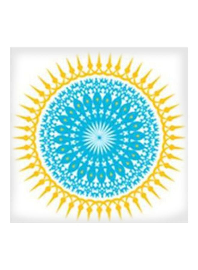 Decorative Wall Art With Frame Blue/Yellow/White 20x20cm