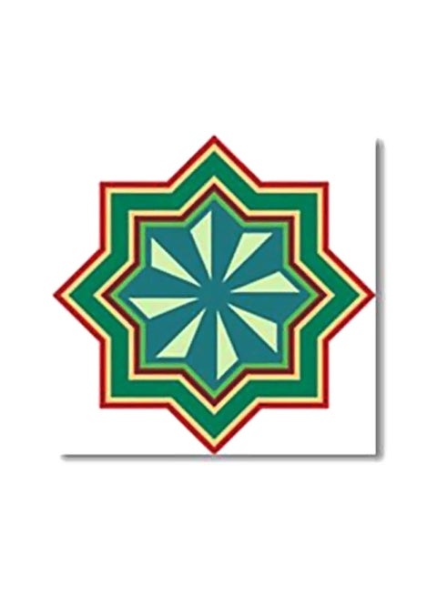 Decorative Wall Painting With Frame Green/Blue/Red 30x30cm