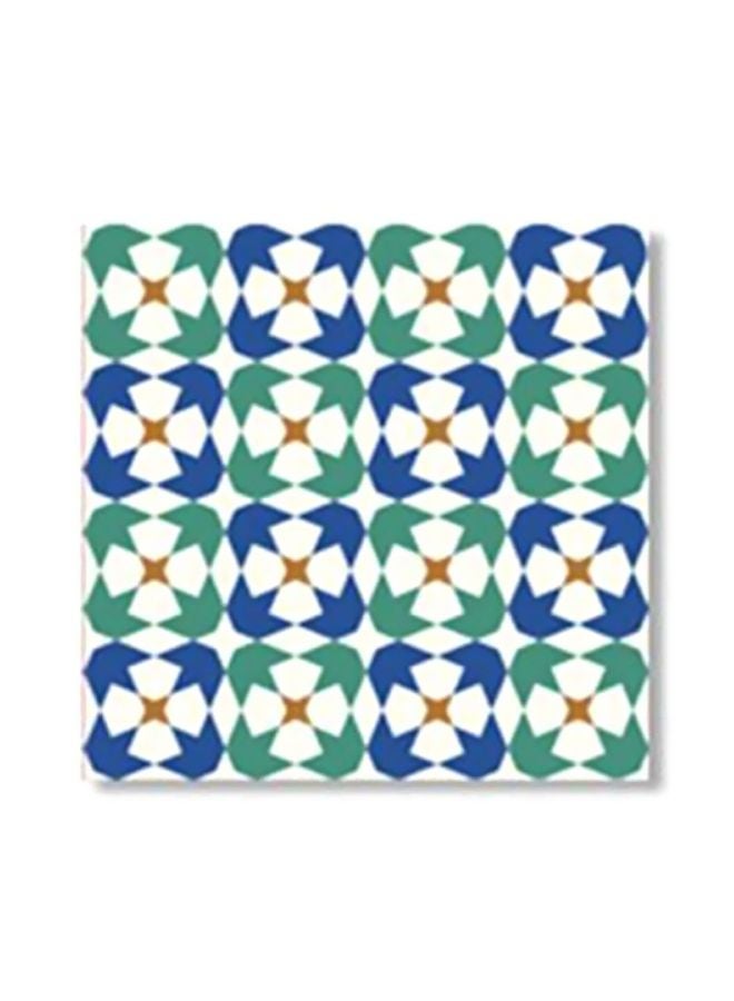 Decorative Wall Painting With Frame Blue/White/Green 24x24cm