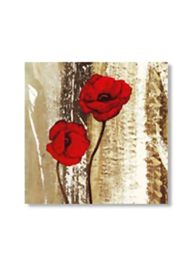 PHOTOBLOCK - Decorative Wall Art Red/Beige/Brown 20x20cm - Image 1