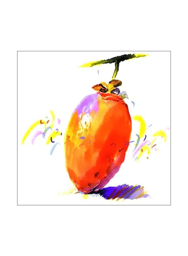Decorative Wall Painting With Frame Orange/Yellow/Purple 15x15cm