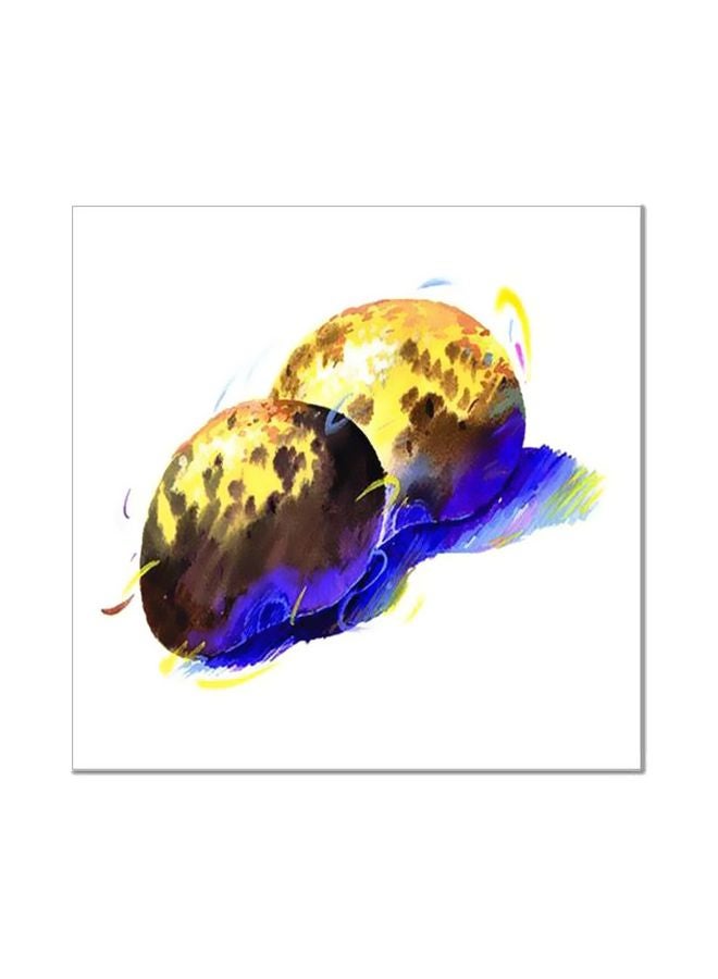 PHOTOBLOCK - Decorative Wall Art Yellow/Brown/Purple 20x20cm - Image 1