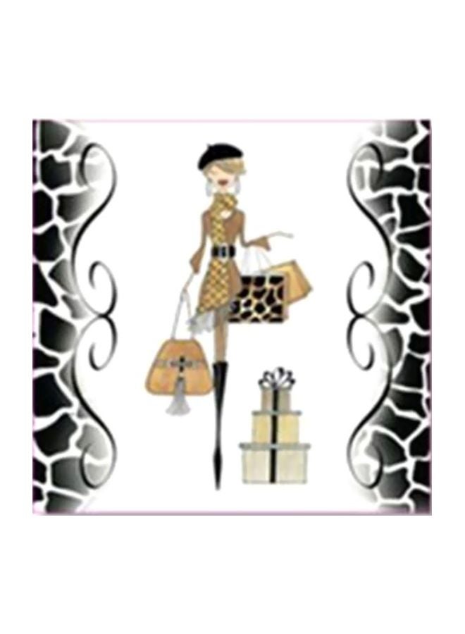 بوستر حائط للتزيين أسود/أبيض/بيج 34x34سم