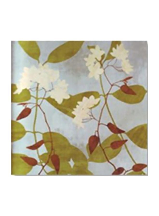 Decorative Wall Poster Green/White/Brown 34x34cm