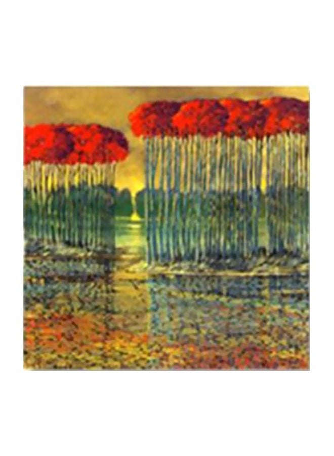 PHOTOBLOCK Decorative Wall Painting With Frame Red/Green/Yellow 30x30cm 