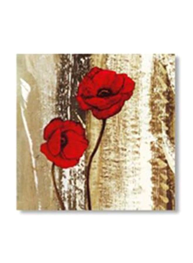 بوستر حائط للتزيين أحمر/بيج/بني 24x24سم