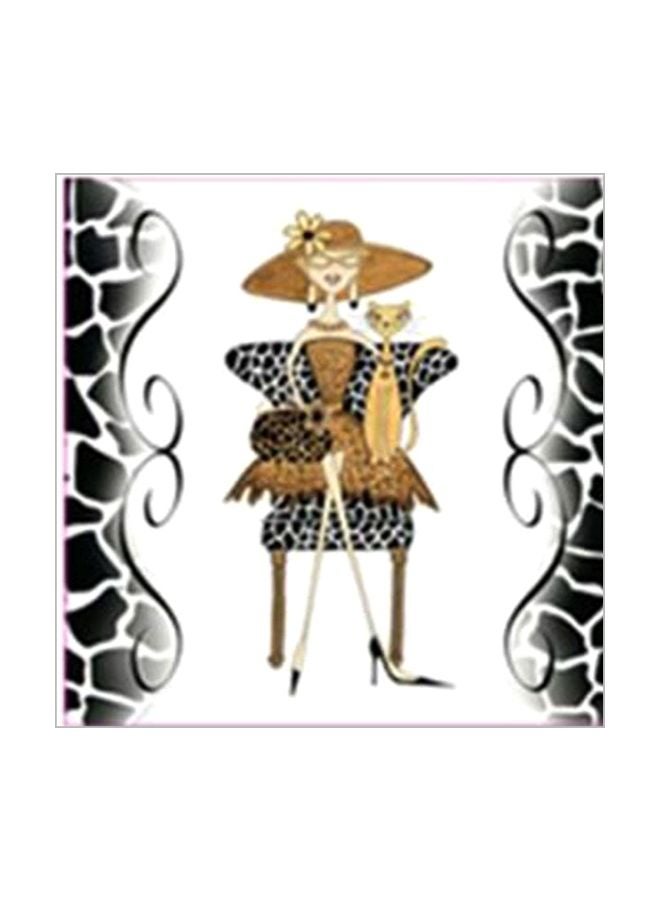 Decorative Wall Art With Frame Black/White/Brown 30x30cm