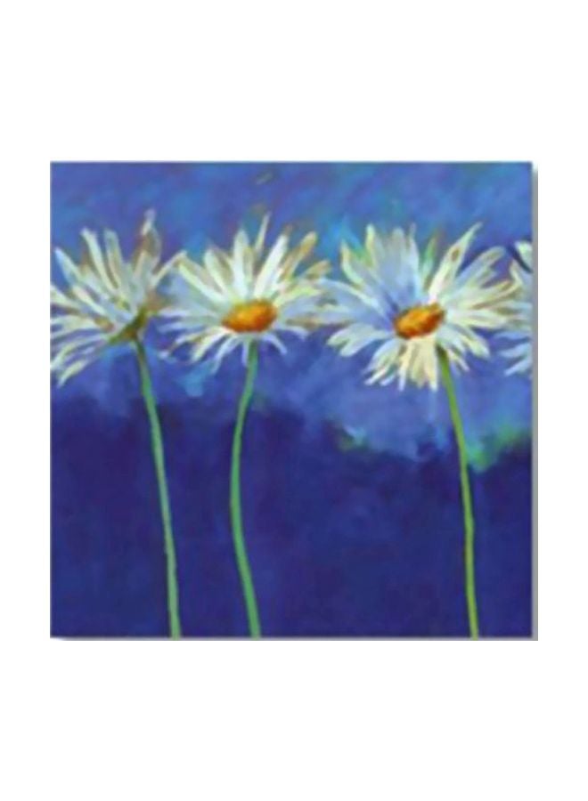 لوحة جدارية لتزيين الحائط مع إطار أزرق/أبيض/أخضر 20x20سم