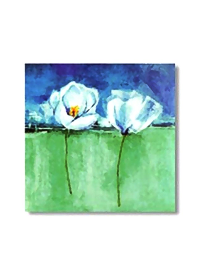 فوتو بلوك لوحة جدارية لتزيين الحائط مع إطار أخضر/أبيض/ أزرق 15x15سم