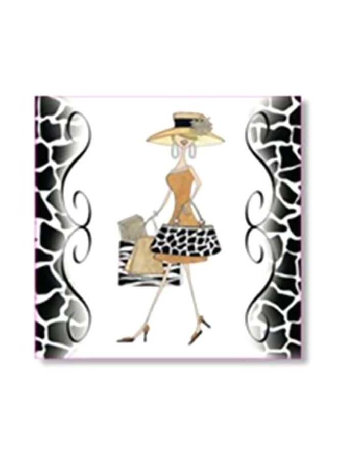 لوحة جدارية لتزيين الحائط مع إطار أسود/بني/أبيض 34x34سم