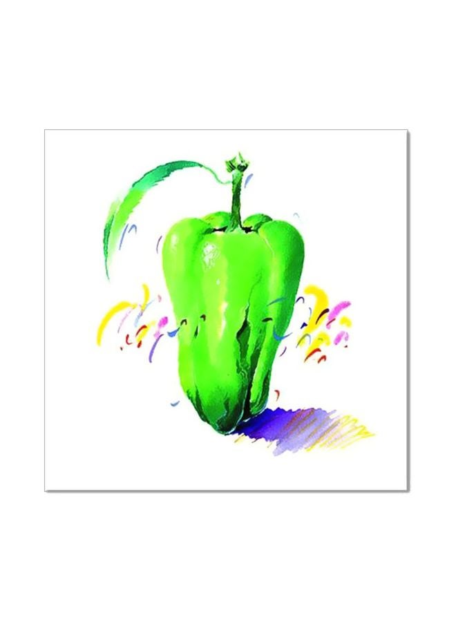 لوحة جدارية لتزيين الحائط مع إطار أخضر/أصفر 15x15سم