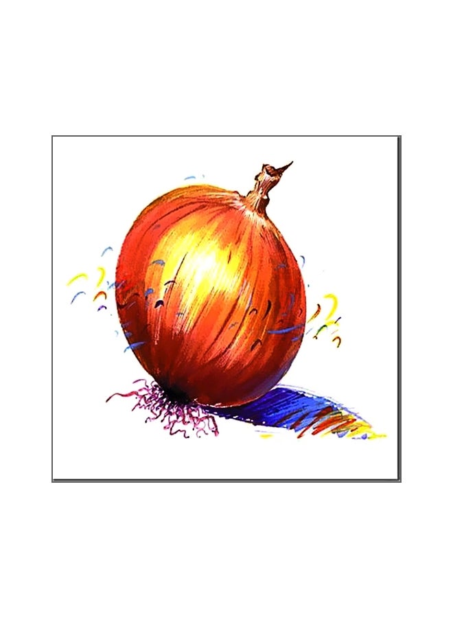 لوحة جدارية لتزيين الحائط مع إطار بني/أصفر 20x20سم