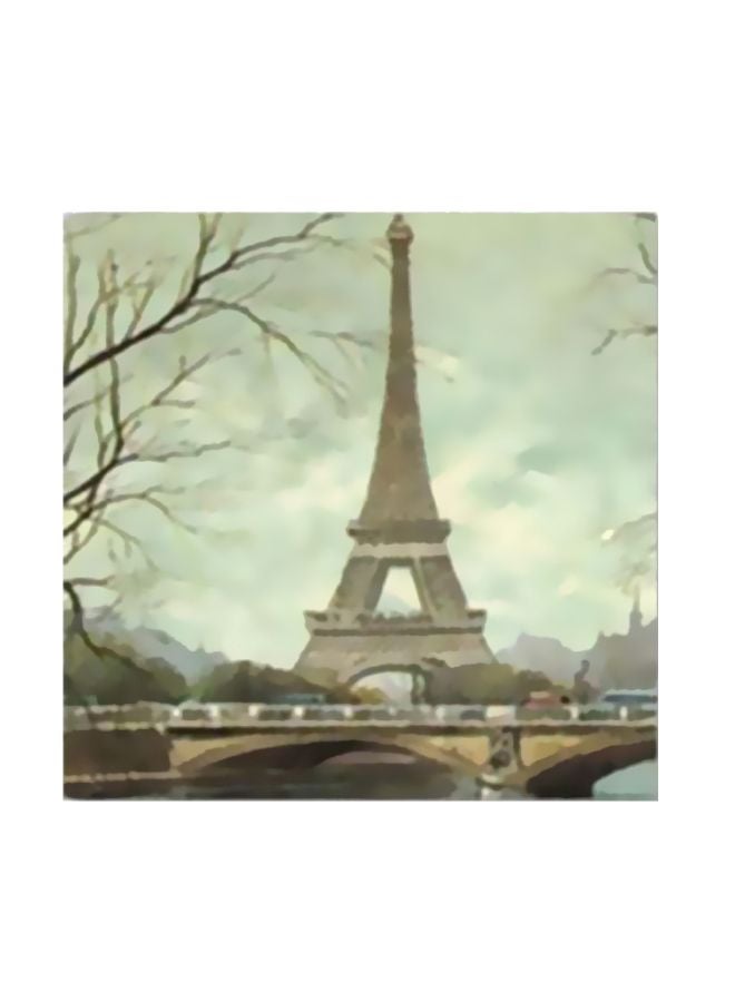 لوحة جدارية لتزيين الحائط مع إطار أزرق/بني/أخضر 15x15سم