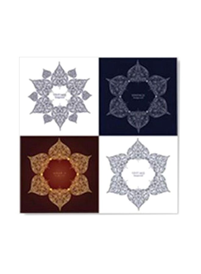 Decorative Wall Painting With Frame White/Black/Beige 34x34cm