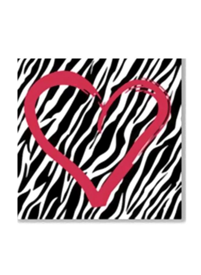 لوحة جدارية لتزيين الحائط مع إطار أبيض/أسود/وردي 30x30سم