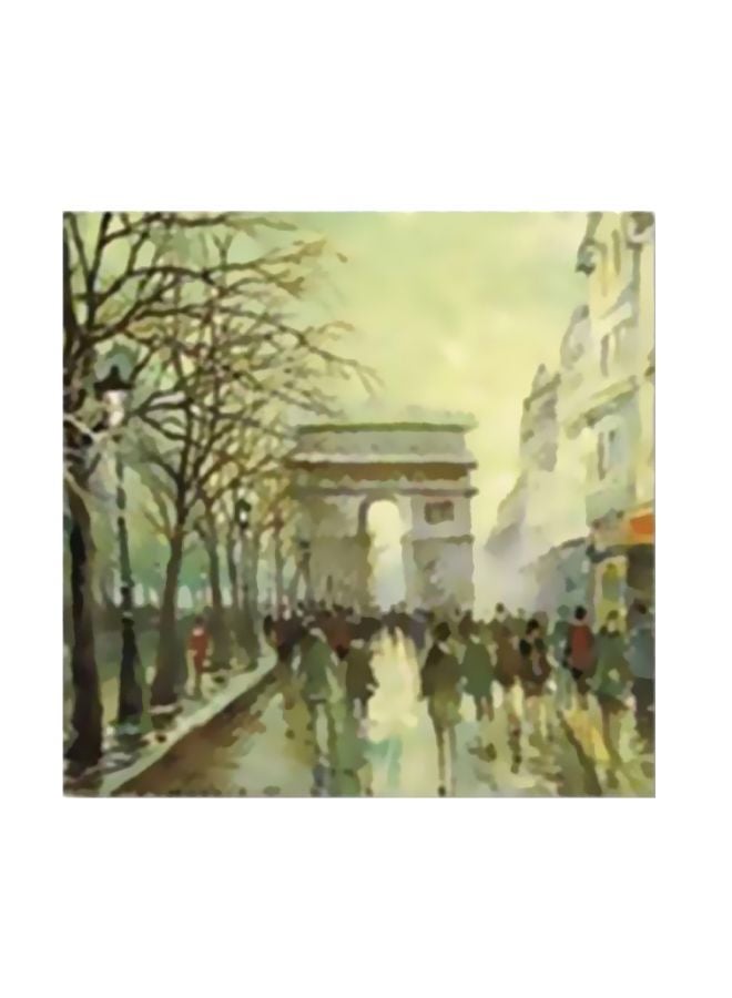 Decorative Wall Painting With Frame Green/White/Black 30x30cm