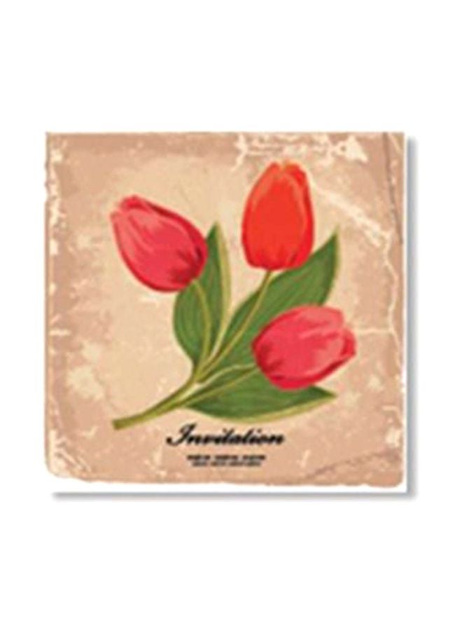 لوحة جدارية لتزيين الحائط مع إطار بني/أخضر/أحمر 34x34سم