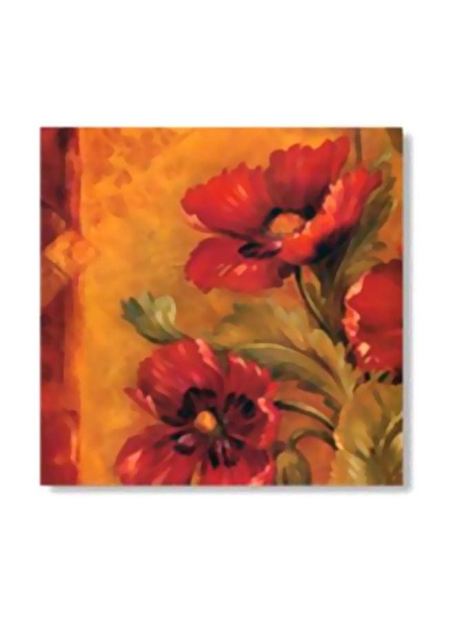 بوستر جداري للتزيين مع إطار أخضر/ بني/ أحمر 24x24سم