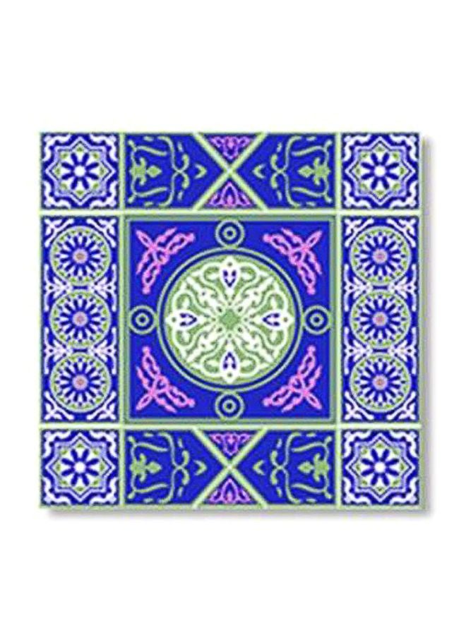 لوحة جدارية لتزيين الحائط مع إطار أزرق/ أخضر/ وردي 20x20سم