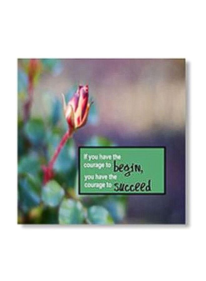 Decorative Wall Painting With Frame Green/Pink/Purple 24x24cm