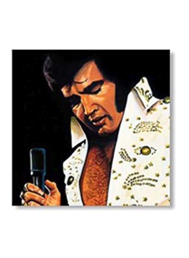 لوحة جدارية لتزيين الحائط مع إطار أسود/ بيج/ أبيض 30x30سم