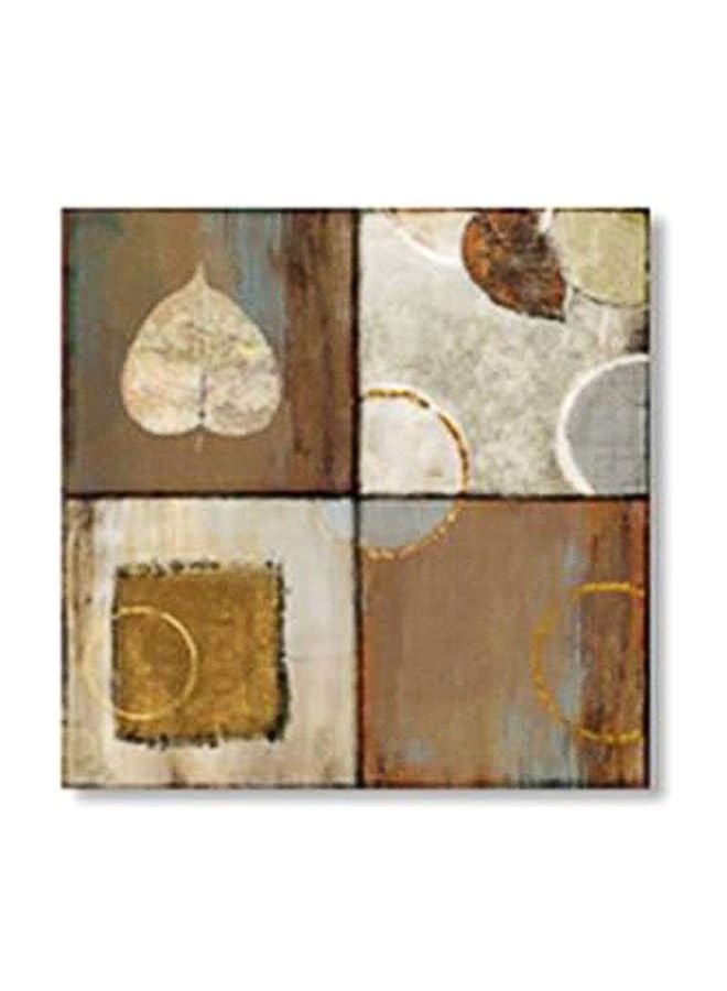 Decorative Wall Painting Beige/Brown/White 24x24cm