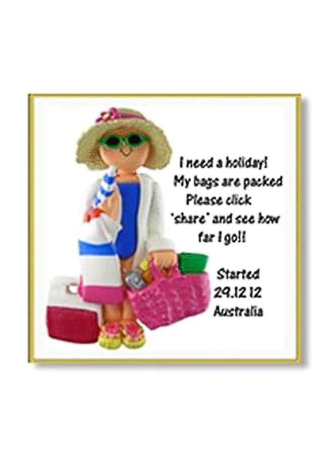 بوستر حائط للتزيين أبيض / وردي / أزرق 30x30سم