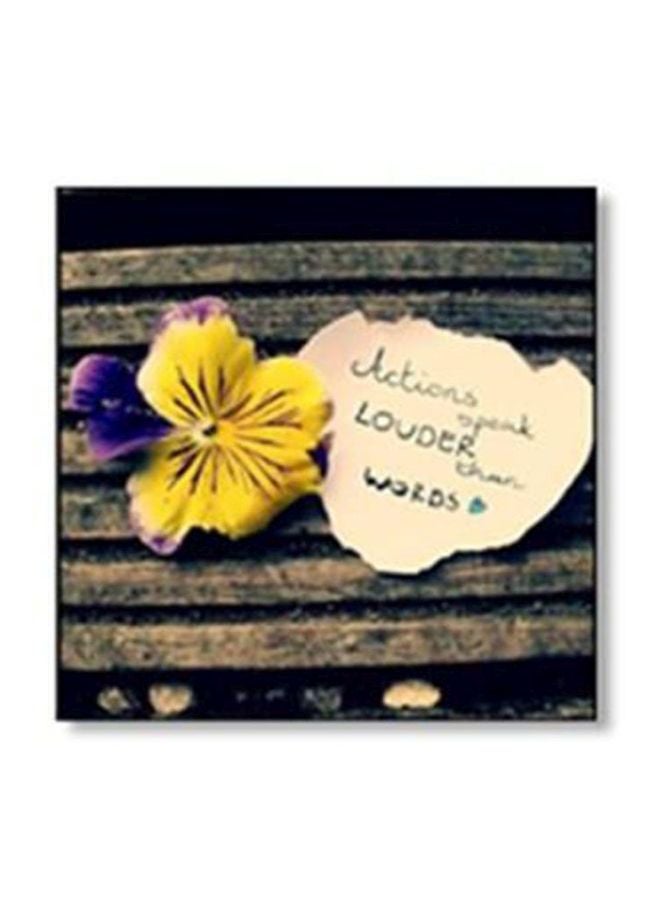 بوستر جداري للتزيين مع إطار أسود/ أصفر/ بيج 24x24سم