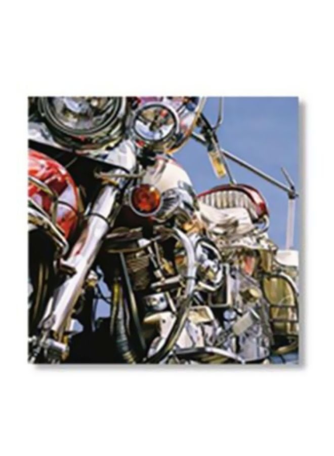 بوستر جداري للتزيين مع إطار فضي/أزرق/أحمر 30x30سم