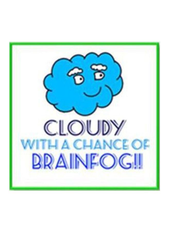 Decorative Wall Poster With Frame White/Blue/Green 20x20cm