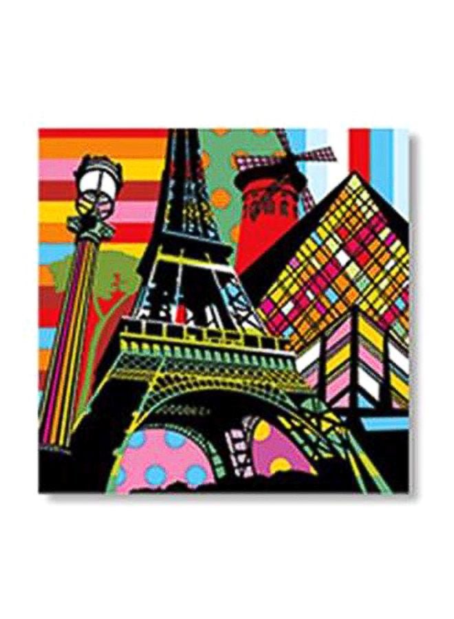 لوحة فنية بإطار للزينة أحمر/أسود/أخضر 34x34سم