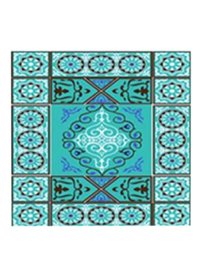 بوستر جداري للتزيين مع إطار أزرق/أبيض/بني 34x34سم