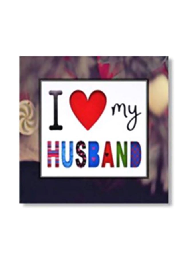 Decorative Wall Poster With Frame White/Red/Blue 34x34cm