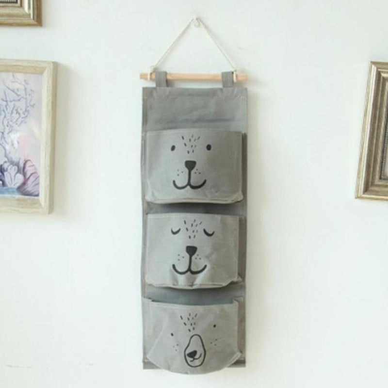 Bluelans 3 Pocket Waterproof Hanging Sundries Toy Pouch Grey 60 x 20centimeter  - Image 4
