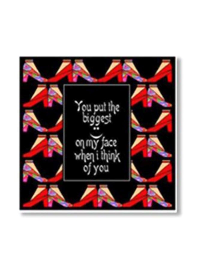 Decorative Wall Poster With Frame Black/Beige/Red 20x20cm