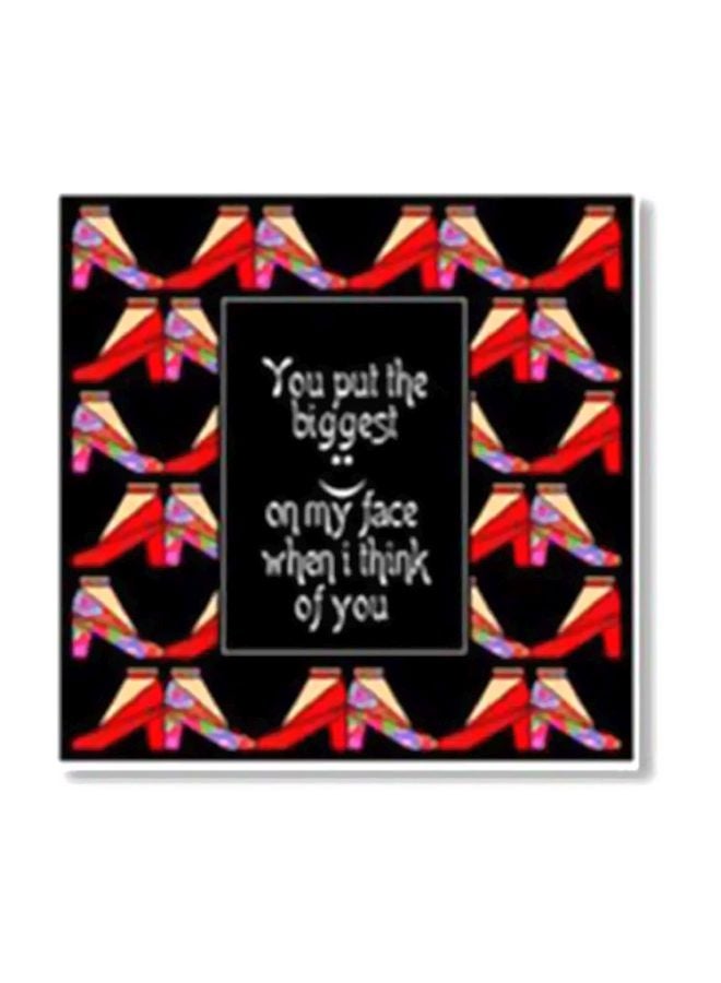 بوستر جداري للتزيين مع إطار أسود/أحمر/بيج 24x24سم